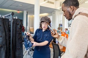 Cassia Soodak ’26 (College of Visual and Performing Arts) participated in the Inclusive Fashion Expo on April 17, 2026. Photo by Lars Jendruschewitz.