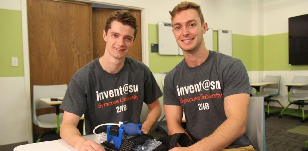 Picture of Quinn King and Alec Gillinder in Invent@SU shirt