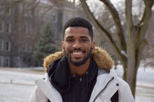 Jalen Nash in a winter scene