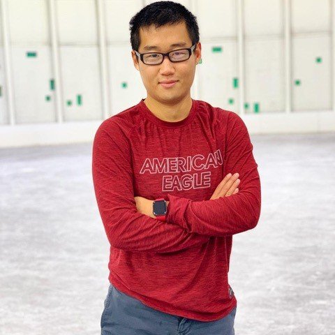 Jason in red American Eagle shirt