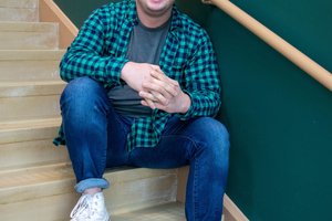 man sitting on the step