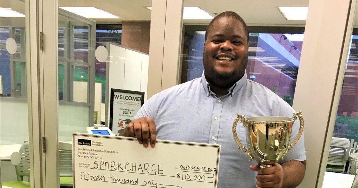 Man with a trophy