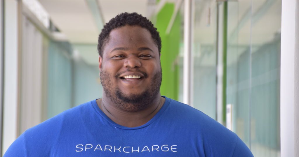 Josh Aviv in SparkCharge tshirt