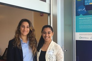 Syracuse alumni Kayla Simon ’19 (left) and Elizabeth Tarangelo ’19 participated in the CNYBAC Medical Device Innovation Challenge with their invention, In-Spire, a wearable rescue asthma inhaler. They completed filing a non-provisional patent.