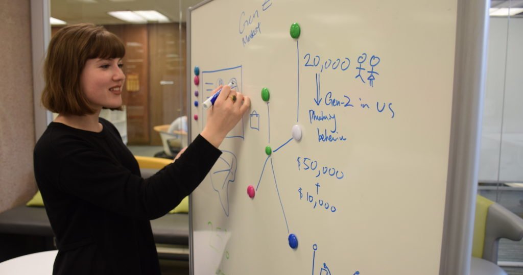Student at whiteboard