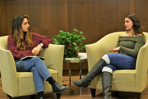Kayla Simon and Angela O'Hare sitting