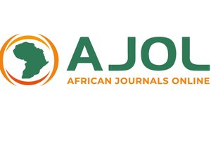AJOL African Journals Online image of the continent of Africa surrounded by circular dashes