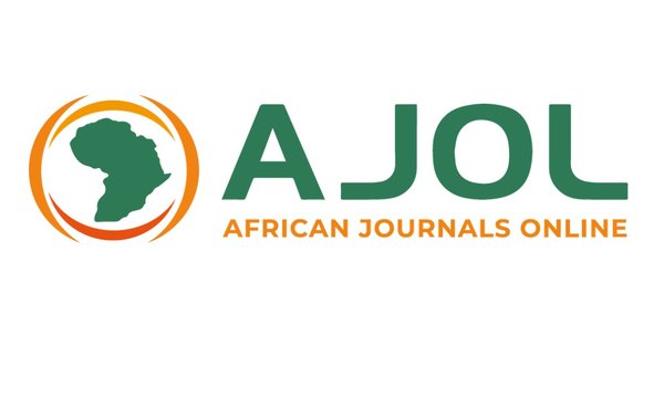 AJOL African Journals Online image of the continent of Africa surrounded by circular dashes