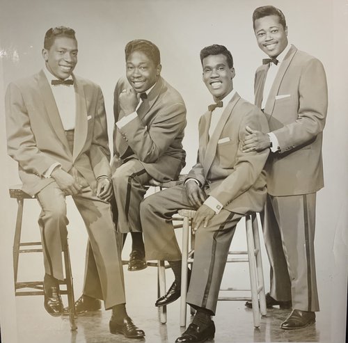 (Left to right) Ray Pollard, Sheppard “Shep” Grant, Robert Yarborough, Frank Joyner as The Wanderers. African Americans Musicians Photograph Collection.