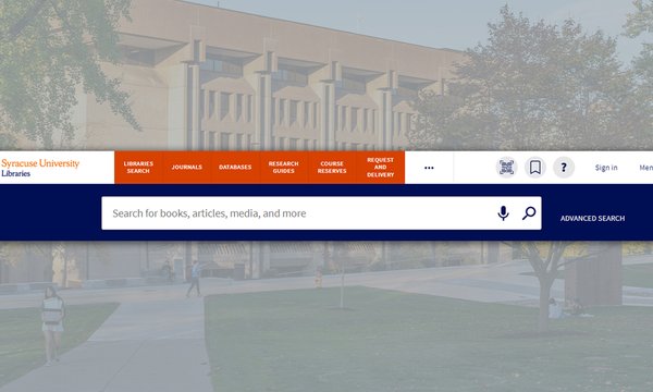 screen shot of new Libraries Search homepage