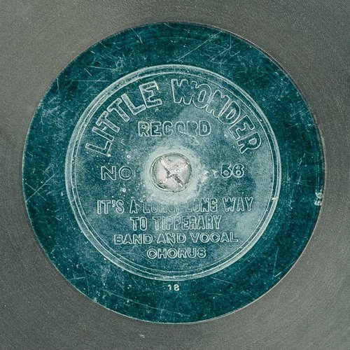 Black record with a blue-green interior