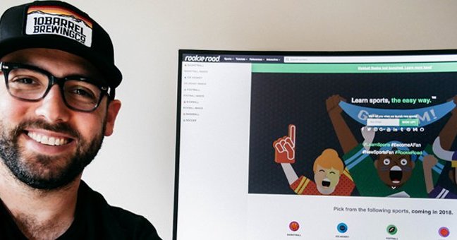 Man in a hat next to a computer monitor