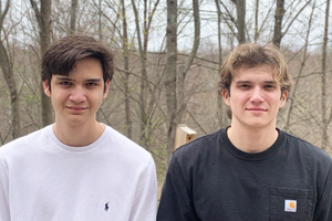 two young men outdoors