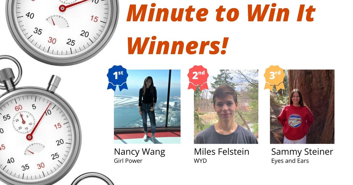 minute to win it flyer features three students winners