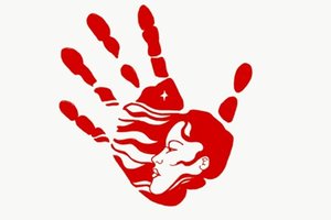 hand print in red ink