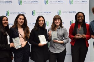 From left, Scott Pecoriello, Elizabeth Tarangelo, Kayla Simon, Julia Haber, Kate Beckman, Serena Omo-Lamai, Charles Keppler