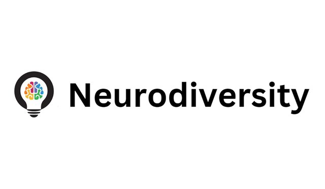 Lightbulb icon with rainbow colored brain illustration inside and black text that reads "Neurodiversity"