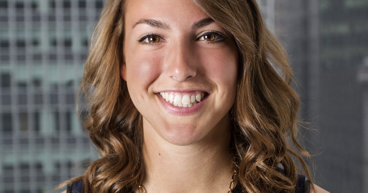 a woman smiling