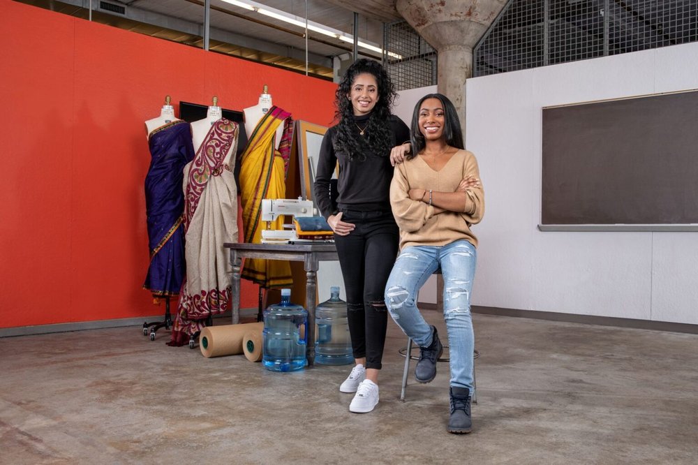 students at the warehouse