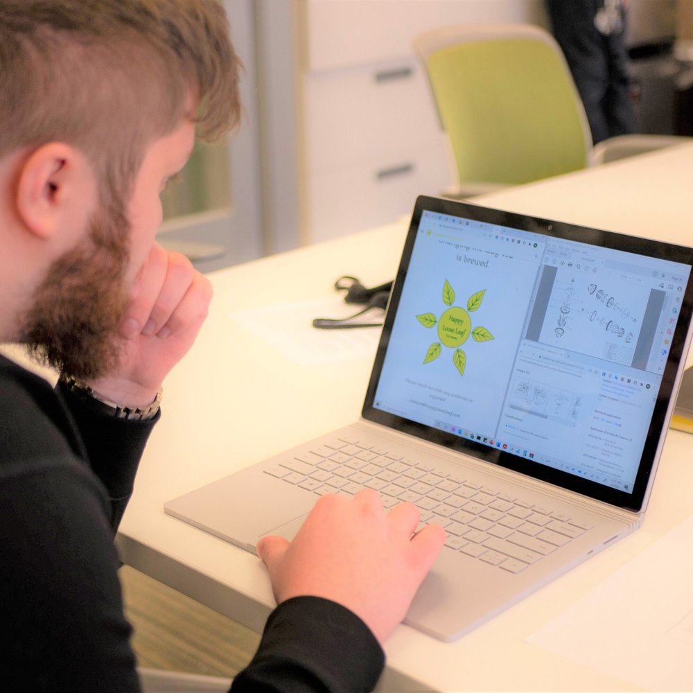 person working on laptop