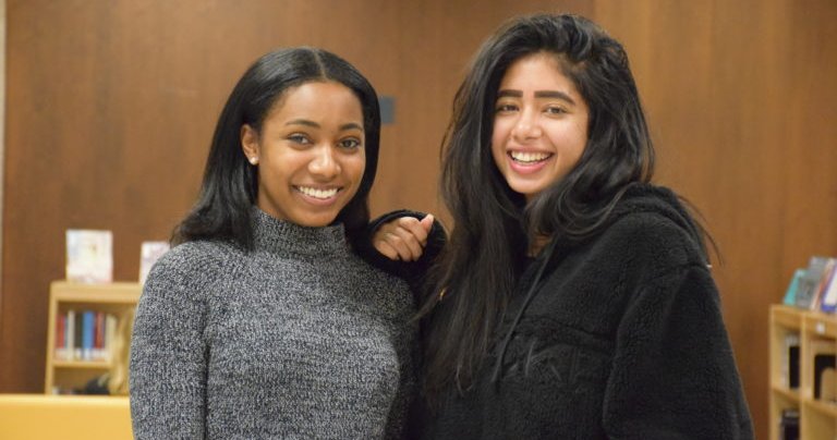 Brianna Howard and Nikita Chatterjee pose for a photo