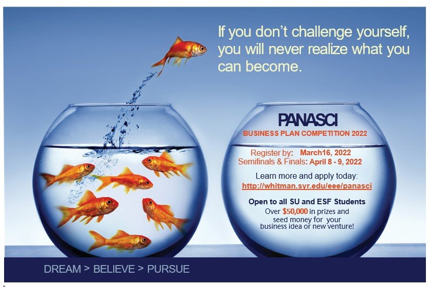 fish jumping out of bowl with other fish into bowl with competition info