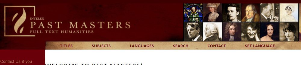 masthead of Past Masters database