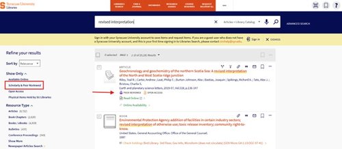 Scholarly & Peer Reviewed Screen