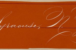 Syracuse NY written in calligraphy on orange background