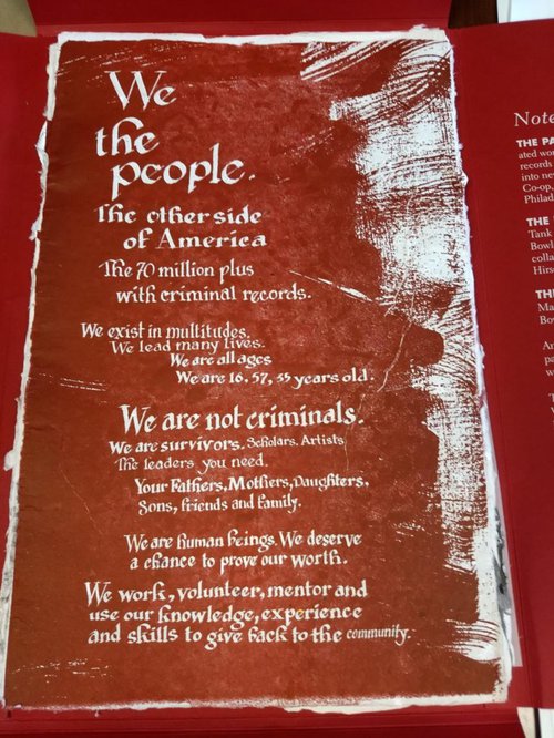 program that begins "we the people" and is White text on a red background.