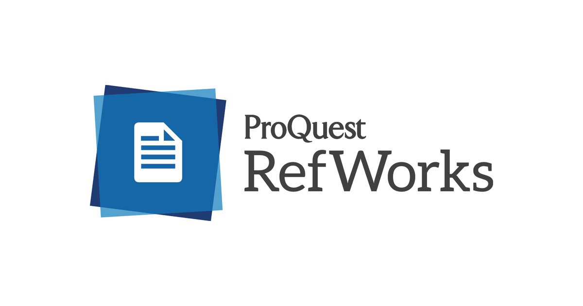 ProQuest RefWorks logo with blue overlapping squares and white document icon