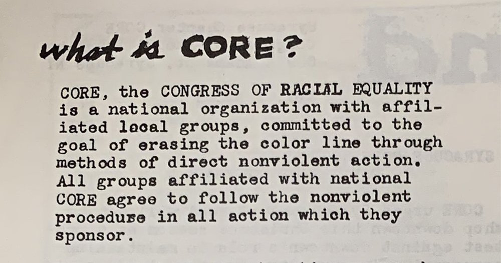 Description of CORE from the first issue of their newsletter “In the Wind.”