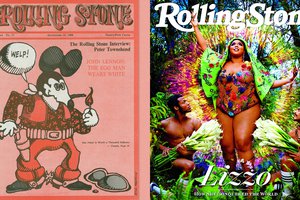 two Rolling Stone magazine covers, side by side