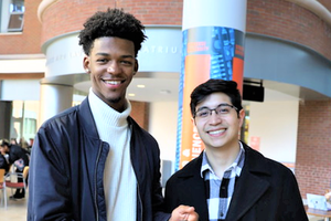 Russell Fearon (left) and Ricardo Sanchez (right) with their prototype