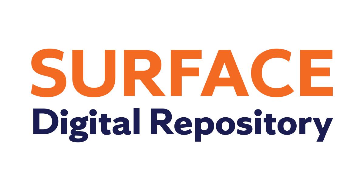 SURFACE Digital Repository logo with "SURFACE" in orange all caps sans serif and "Digital Repository" in Dark Blue sans serif