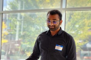 Sai Krishna Bolla speaks at the LaunchPad’s Startup in a Day competition