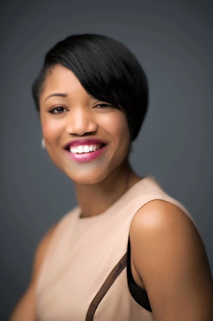 Sandra Appiah Babu-Boateng smiles for a photo