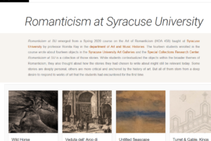 Screen shot of Romanticism at Syracuse University website