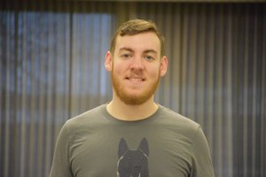 man looking at camera
