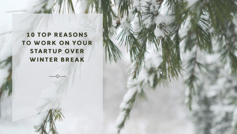 Startups on Winter Break poster