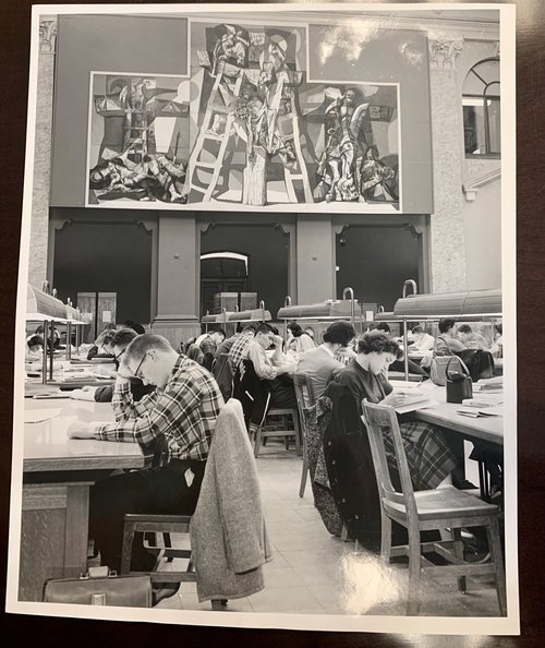 Students studying in Carnegie Library in 1959. Syracuse University Photograph Collection.