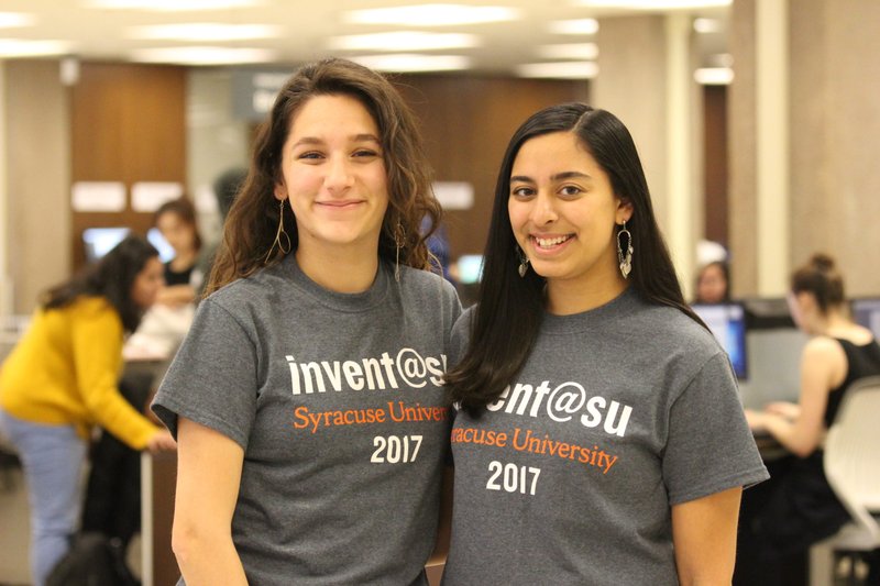 Syracuse-Kayla-Simon-and-Elizabeth-Tarangelo at the library
