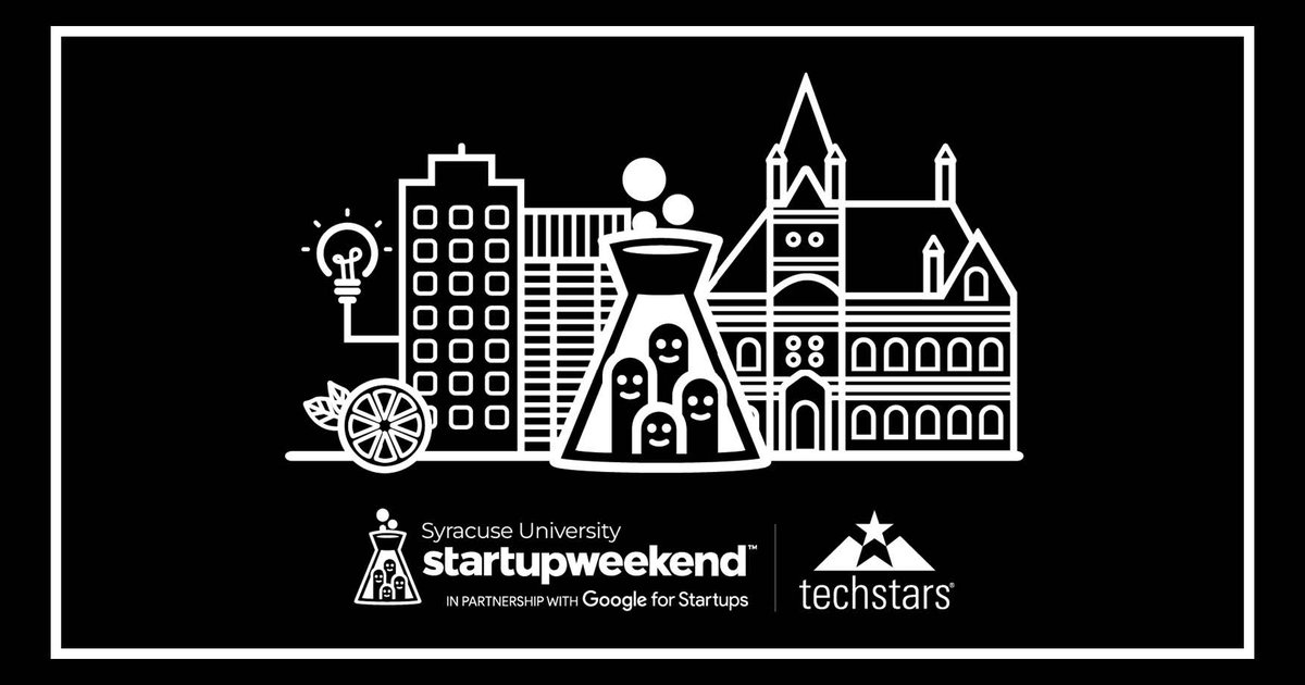 Syracuse-Startup-Weekend white logo on black backgroud
