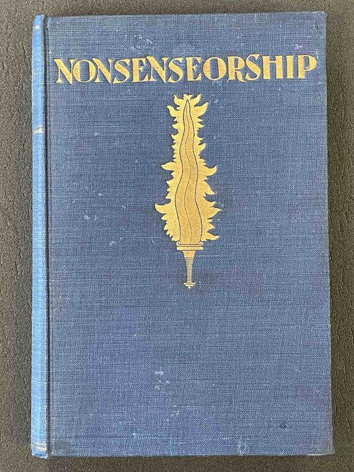 The cover for the 1922 volume, Nonsenseorship. Rare books.