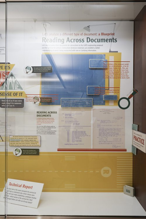 This “Reading Across Documents” section of the exhibit shows researchers how they can use different documents in SCRC to aid their understanding and interpretation of materials.