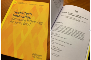 Book cover and open page to a chapter