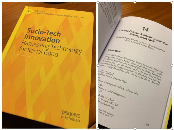Book cover and open page to a chapter