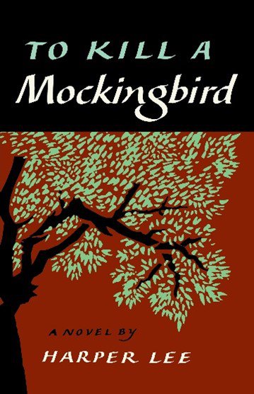 cover of book with illustration of tree and title "To Kill a Mockingbird"