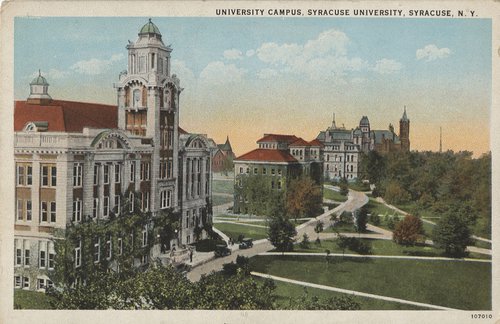 University Campus, Syracuse University, Syracuse, N.Y. Syracuse University Postcard Collection.