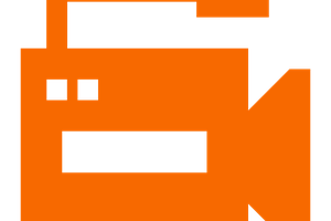 orange icon of video camera